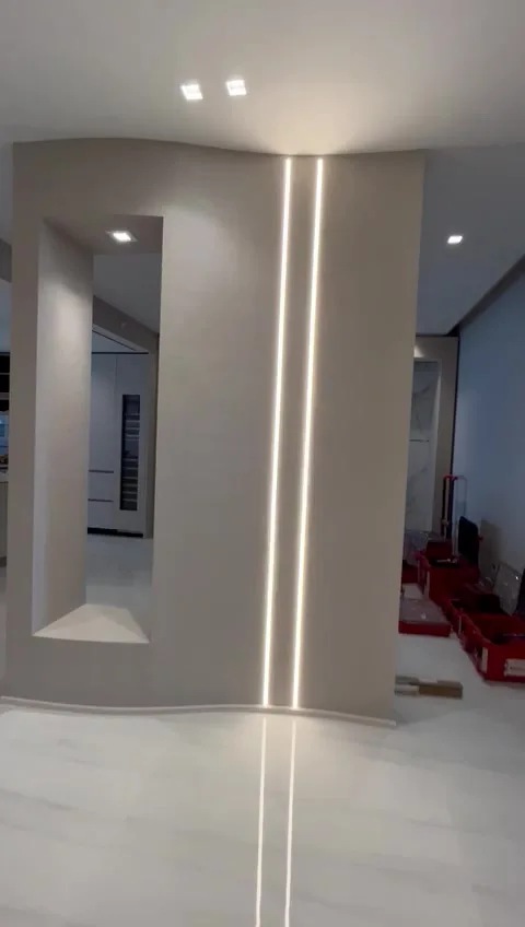 Warm contemporary interior with sculptural furnishings